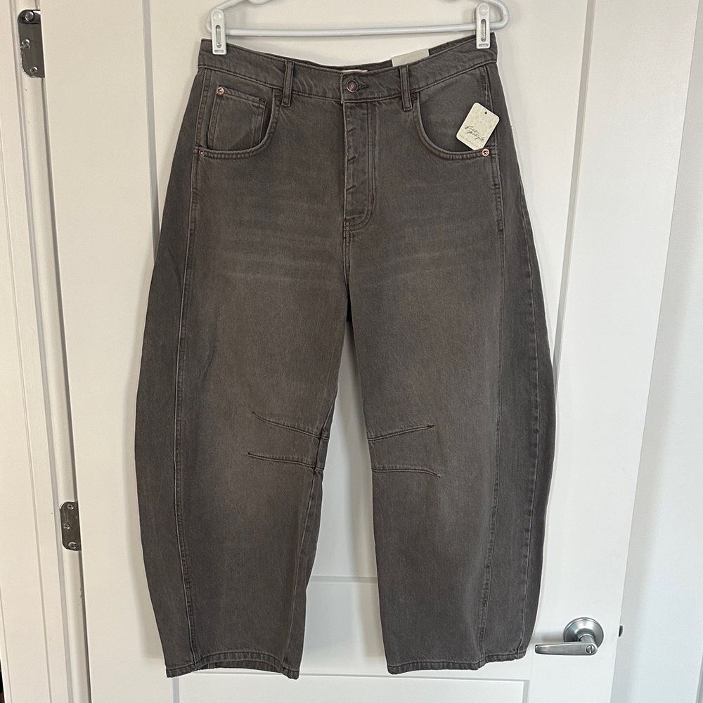 Free People Women's Relaxed Fit Grey Wash Jeans
